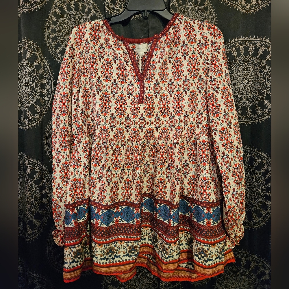 Printed Peasant Blouse